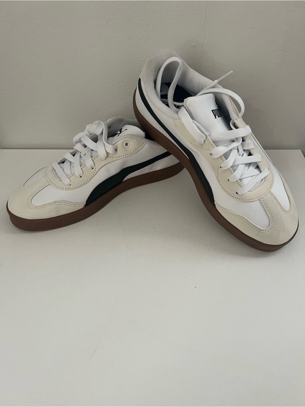 Puma Men’s White, Beige & Brown Low-Top Sneakers - Picture 2 of 2